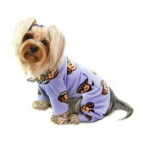 Silly Monkey Fleece Turtleneck Pajamas (Color: lavender, Size: XL)