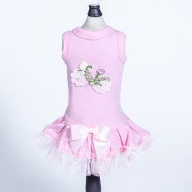Bicycle Dog Dress (Color: Pink, Size: XXS)