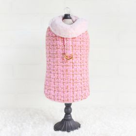 Chantel Tweed Dog Coat (Color: Bubblegum Pink, Size: SM)