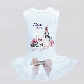 Cheers Dog Dress (Color: White, Size: XS)