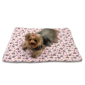 Girly Monkey Flannel/Plush Blanket (Color: Pink, Size: 30" x 20")