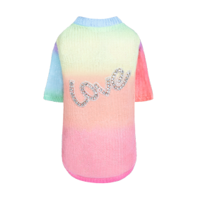 Love Dog Sweater (Color: Rainbow, Size: XXS)
