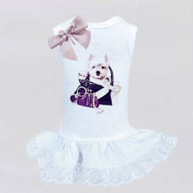 Out n About Dog Dress (Color: White, Size: XXS)