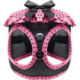 American River Choke Free Dog Harness Polka Dot Collection (Color: Hot Pink and Black Polka Dot, Size: X-Small)