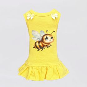 Queen Bee Dog Dress (Color: Yellow, Size: MD)