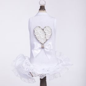 Endless Love Dog Dress (Color: White, Size: MD)