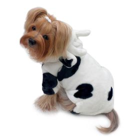 Ultra Plush Moo Cow Hooded Pajamas (Color: White, Size: M)