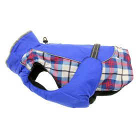 Alpine All-Weather Dog Coat (Color: Royal Blue Plaid, Size: 5X-Large)