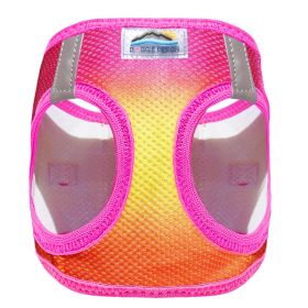 American River Choke Free Dog Harness Ombre Collection (Color: Raspberry Pink and Orange, Size: 2X/3X-Large)