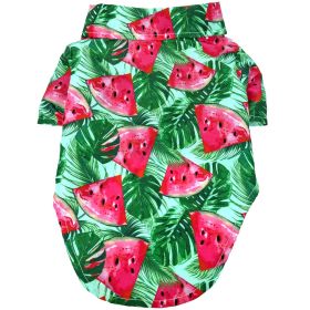 Hawaiian Camp Shirt (Color: Juicy Watermelon, Size: Large)