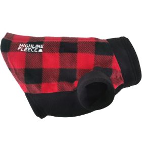 Highline Fleece Dog Coat (Color: Red and Black Plaid, Size: Size 12LC)