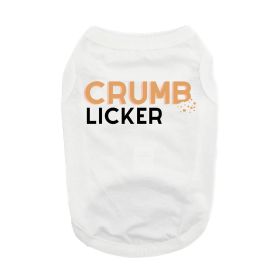 Crumb Licker Dog Shirt (Color: White, Size: 2X-Large)