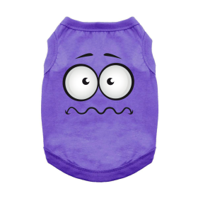Nervous Face Dog Shirt (Color: Ultra Violet, Size: 2X-Large)