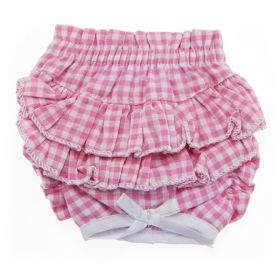 Ruffled Pink Gingham Dog Panties (Size: XX-Large)