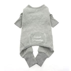 Sweet Dreams Thermal Dog Pajamas (Color: Alloy Gray, Size: Large)