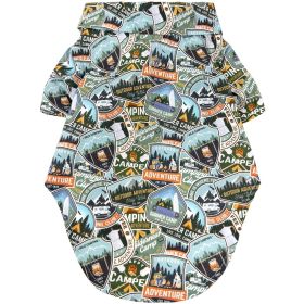 Hawaiian Camp Shirt (Color: Camping Adventure, Size: Medium)
