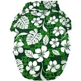 Hawaiian Camp Shirt (Color: Tropical Green, Size: Medium)