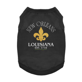 New Orleans LA Dog Shirt (Color: Jet Black, Size: Large)