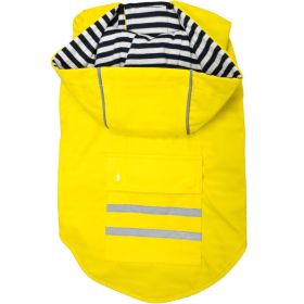 Slicker Raincoat with Striped Lining (Color: Yellow, Size: Medium)