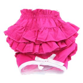Ruffled Solid Pink Dog Panties (Size: Small)