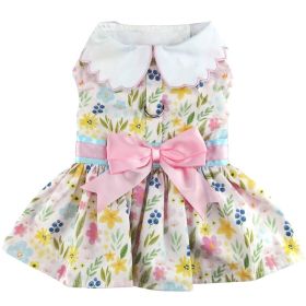 Pastel Meadow Dog Dress with Matching Leash (Size: Medium)