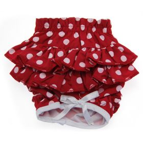 Ruffled Red Polka Dot Dog Panties (Size: Small)