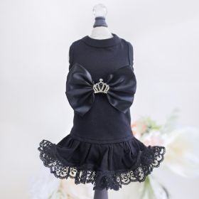 Royal Princess Dog Dress (Color: Black, Size: SM)
