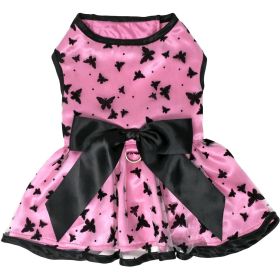 All Aflutter Pink & Black Dog Dress (Size: Medium)
