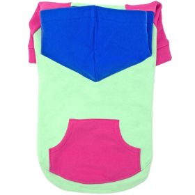Color-Block Hoodie (Color: Pink on Mint, Size: Small)