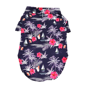 Hawaiian Camp Shirt (Color: Moonlight Sails, Size: Small)