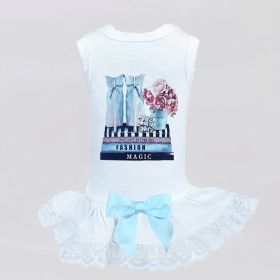 Fashionista Dog Dress (Color: White, Size: LG)